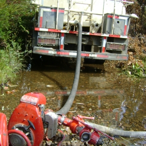 trabajo con motobomba