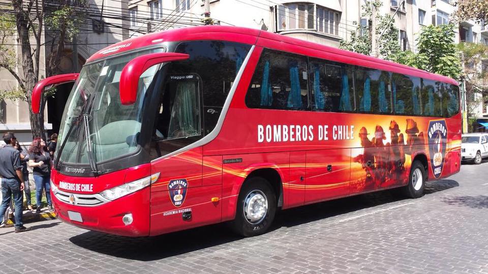 Nuevo bus Institucional de Bomberos de Chile
